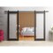 Sartodoors Sturdy Double Barn Door 36 x 84in, Lucia 2166 Matte Black Clear Glass, 13FT Rail Hangers Heavy Set LUCIA2166DB-BLK-3684 - alternate 2